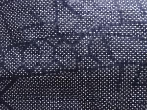 アンティーク　抽象模様織り出し本場泥大島紬着物(5マルキ)